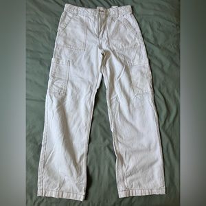 H&M - Mid-Rise Straight Leg White Cargos - Size 4